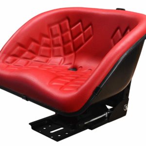 Bucket Style Mechanical Suspension Seat - Red / Black for Massey Ferguson 130