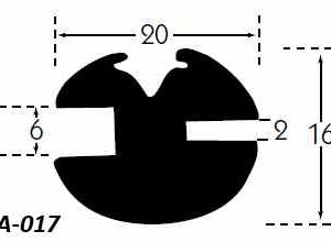 H' Type Glazing Rubber (10m Roll) for Massey Ferguson 135